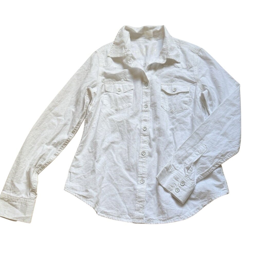 NWT GAP 1969 White Denim Western Button Down